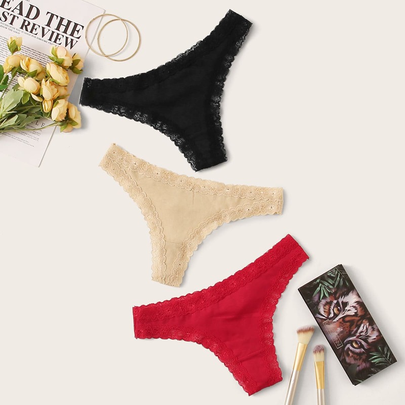 

3pack Floral Lace Panty Set, Multicolor