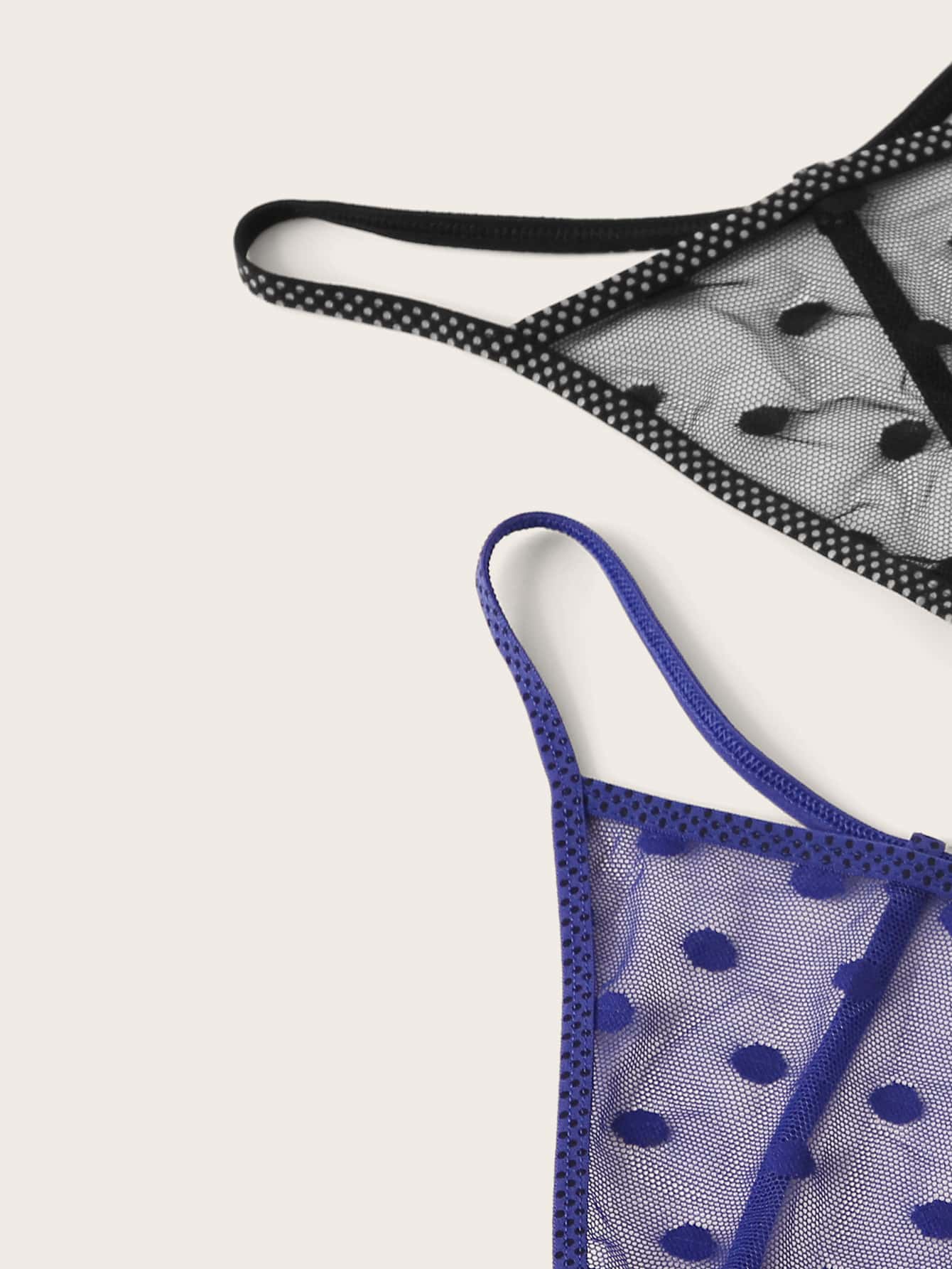 4packs Polka Dot Sheer Panty Set Lingerie - Multicolor - View 4