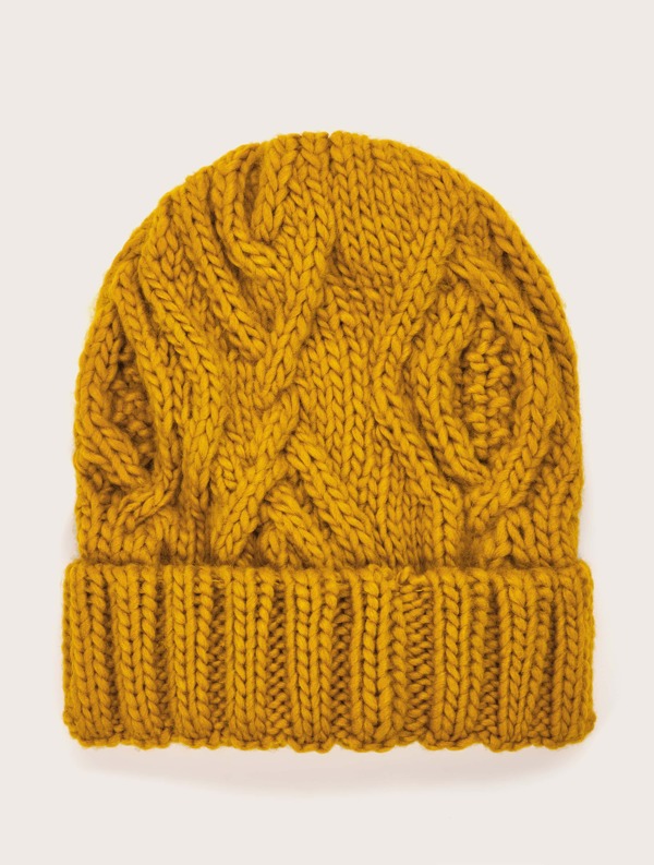 

Solid Knit Cuffed Beanie, Ginger