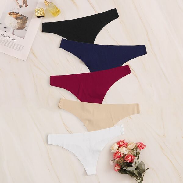 

5pack Solid Panty Set, Multicolor