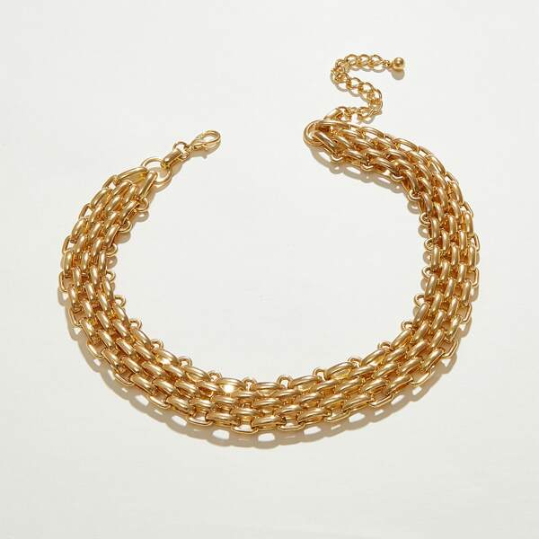 

1pc Simple Chain Necklace, Gold