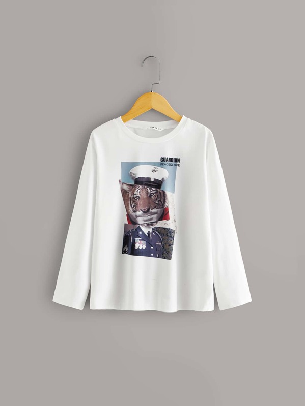 

Boys Graphic Print Tee, White