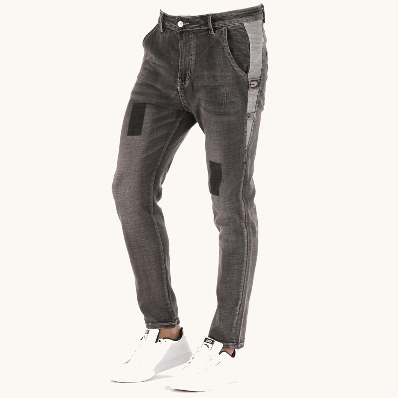

Guys Contrast Panel Washed Jeans, Black