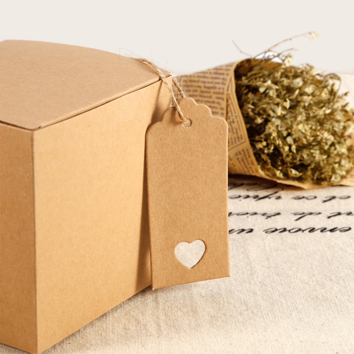 

100pcs Paper Card & 20M Hemp Rope, Khaki