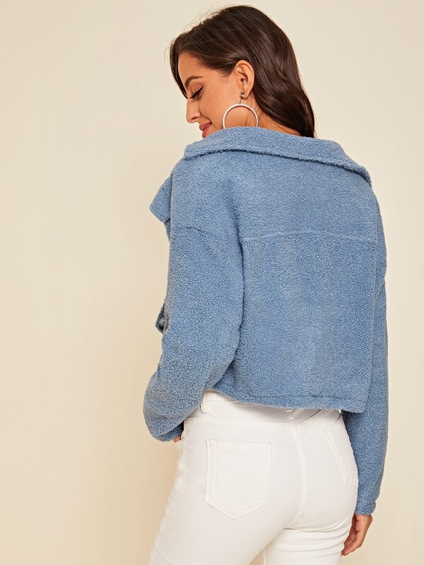 cropped teddy trucker jacket