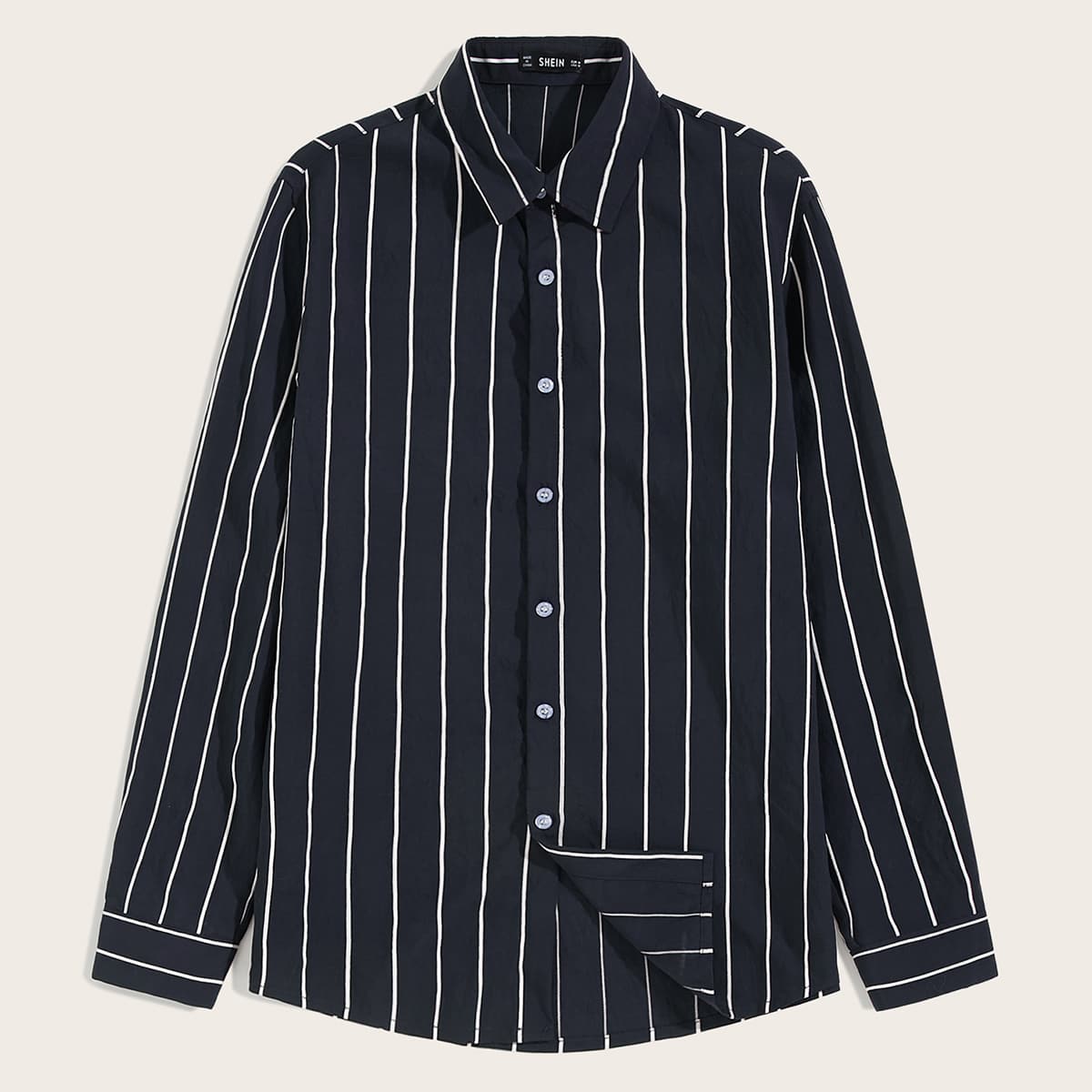 

Guys Striped Print Shirt, Navy