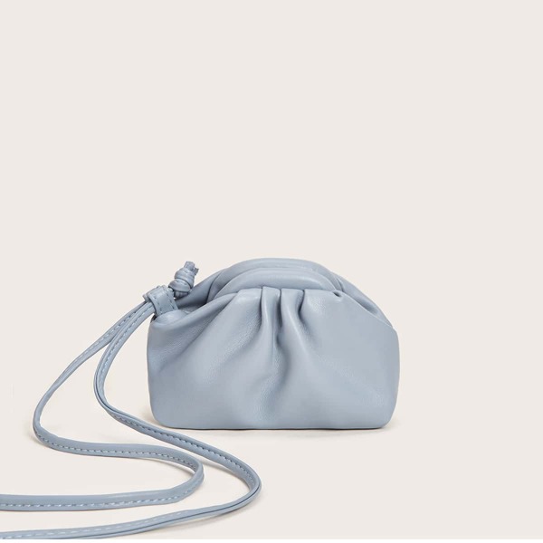 

Ruched Crossbody Bag, Blue