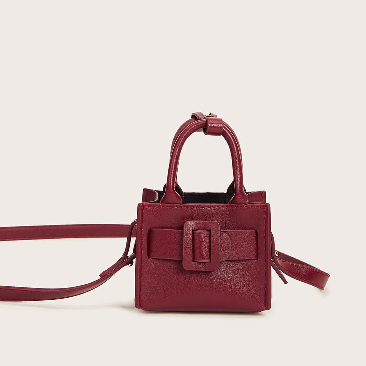 

Mini Satchel Bag With Double Handle, Red
