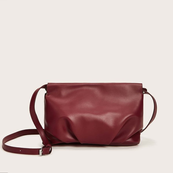 

Ruched Detail Crossbody Bag, Burgundy