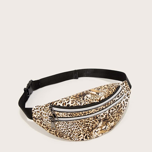 

Leopard Pattern Fanny Pack, Brown