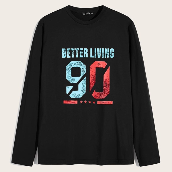 

Men Graphic Print Tee, Black