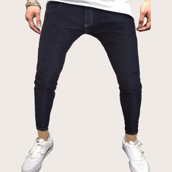 

Men Raw Wash Skinny Jeans, Navy