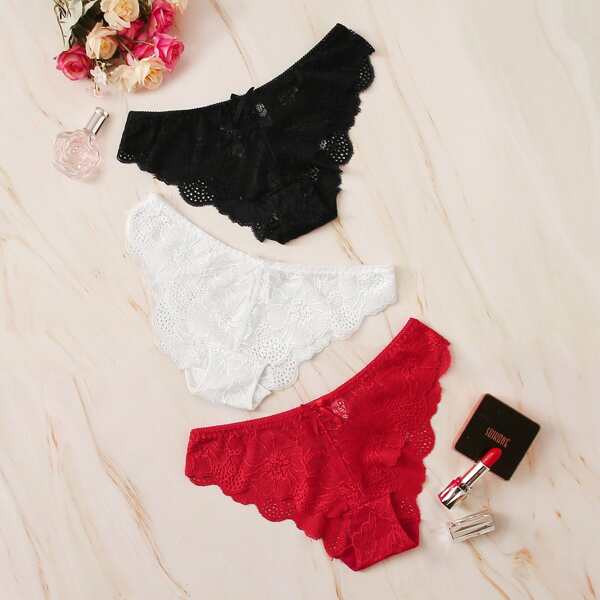 

3pack Floral Lace Panty Set, Multicolor