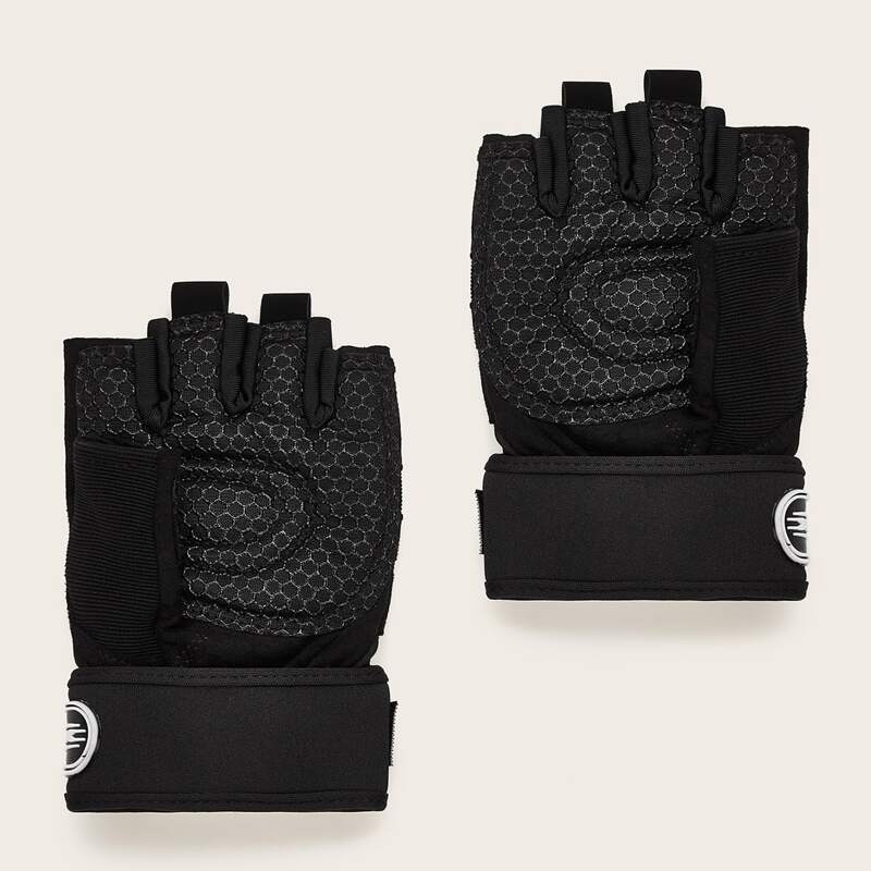 

1pair Guys Velcro Design Open Finger Gloves, Black