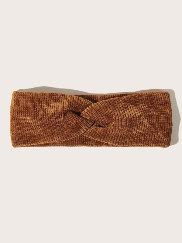 

Solid Knit Headband, Brown