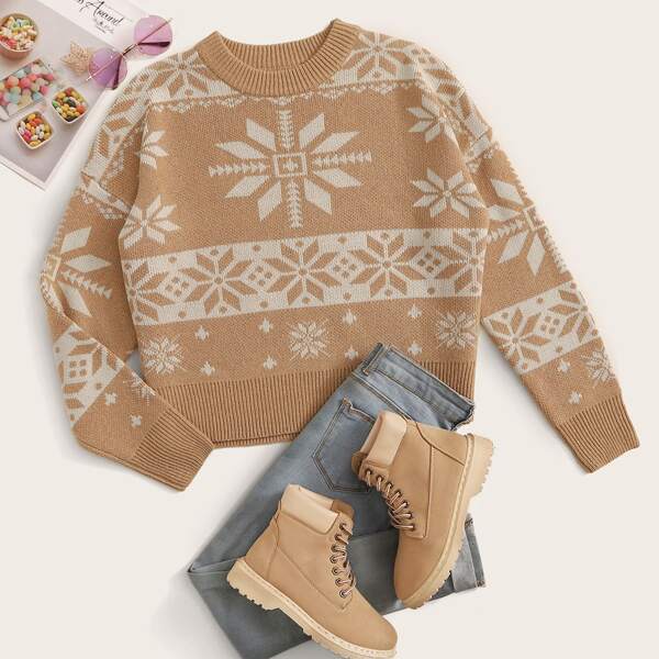 

Ugly Christmas New Year Drop Shoulder Jumper, Camel