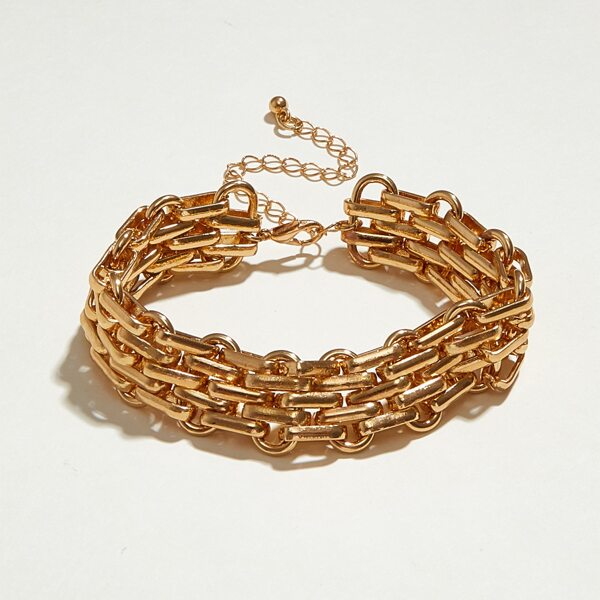 

1pcs Layered Chain Bracelet, Gold