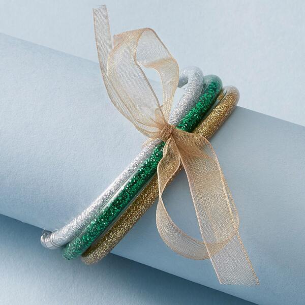 

3pcs Glitter Bracelet Set, Multicolor