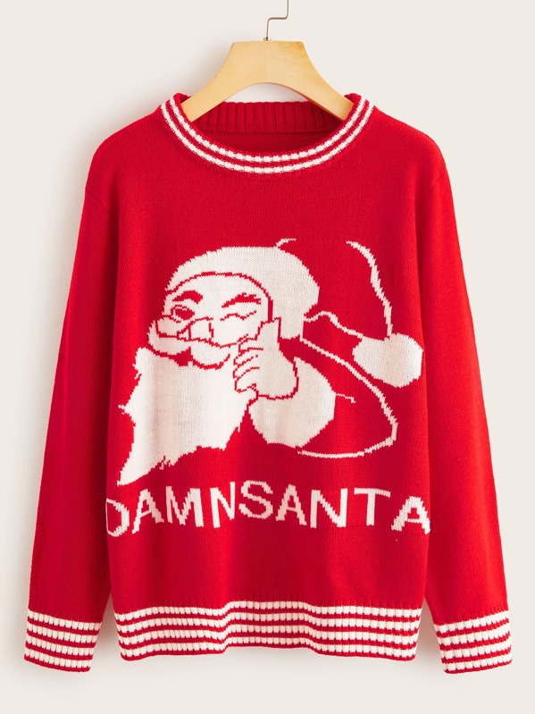 

Santa Claus & Striped Jumper, Red
