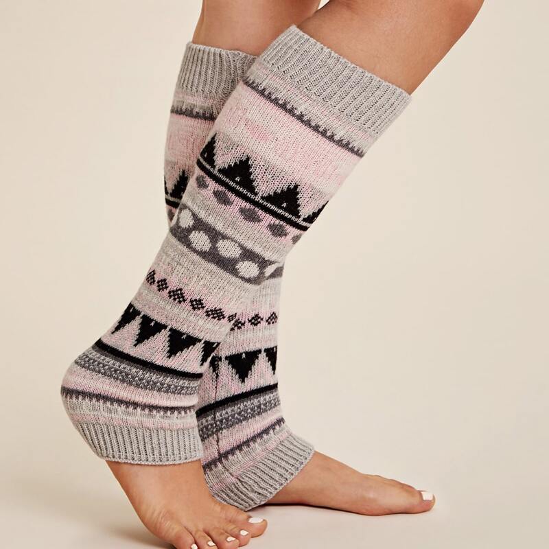 

1pair Tribal & Geometric Pattern Socks Open Toe Socks, Multicolor