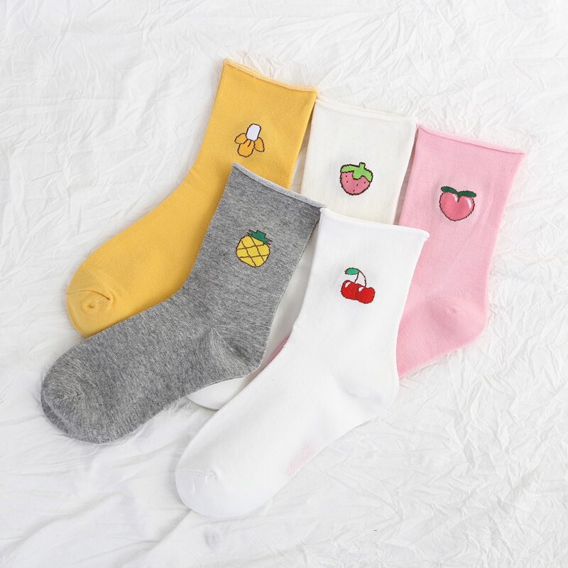 

Fruit Graphic Multicolored Crew Socks - 5 Pairs, Multicolor