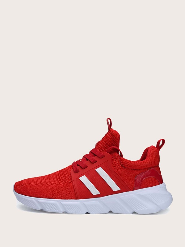 

Men Striped Wide Fit Trainers, Red