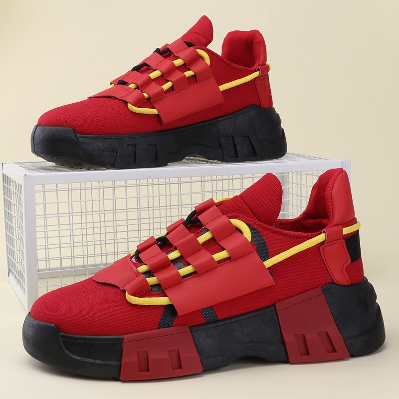 

Guys Lace-up Front Wide Fit Sneakers, Red