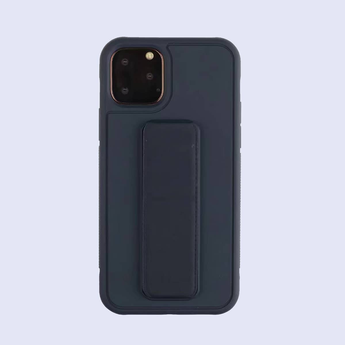 

1pc Solid iPhone Case With Holder, Blue