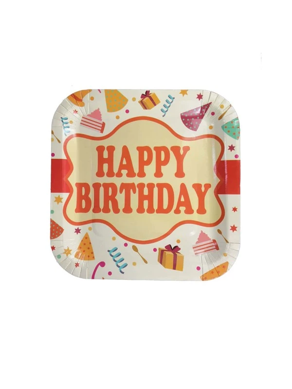 8 Pieces Assiette De Gateau D Anniversaire Jetable Mode En Ligne Shein France