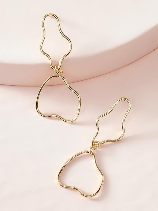 

1pair Irregular Drop Earrings, Gold