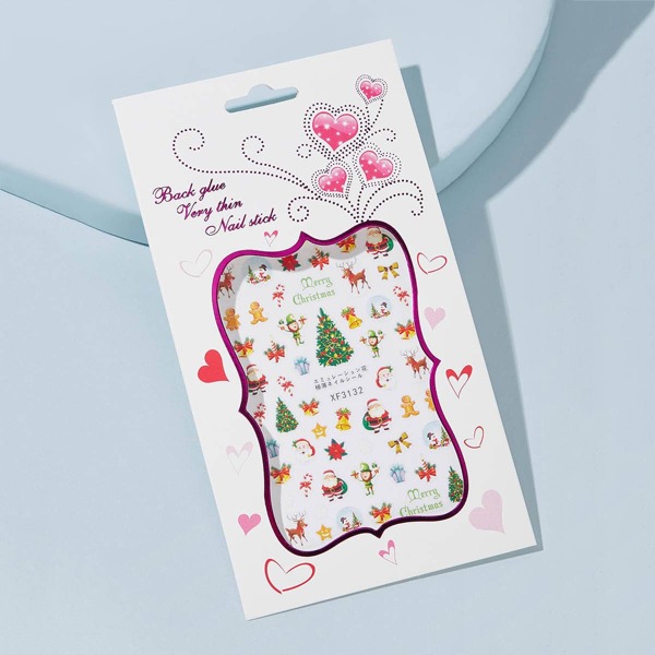 

1sheet Christmas Mix Pattern Nail Sticker, Multicolor