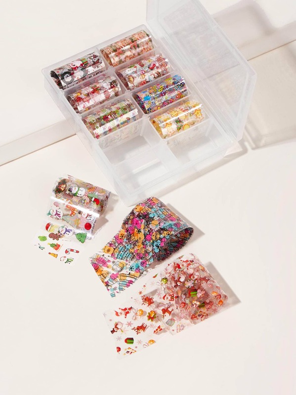 

10sheets Christmas Mix Pattern Nail Sticker, Multicolor