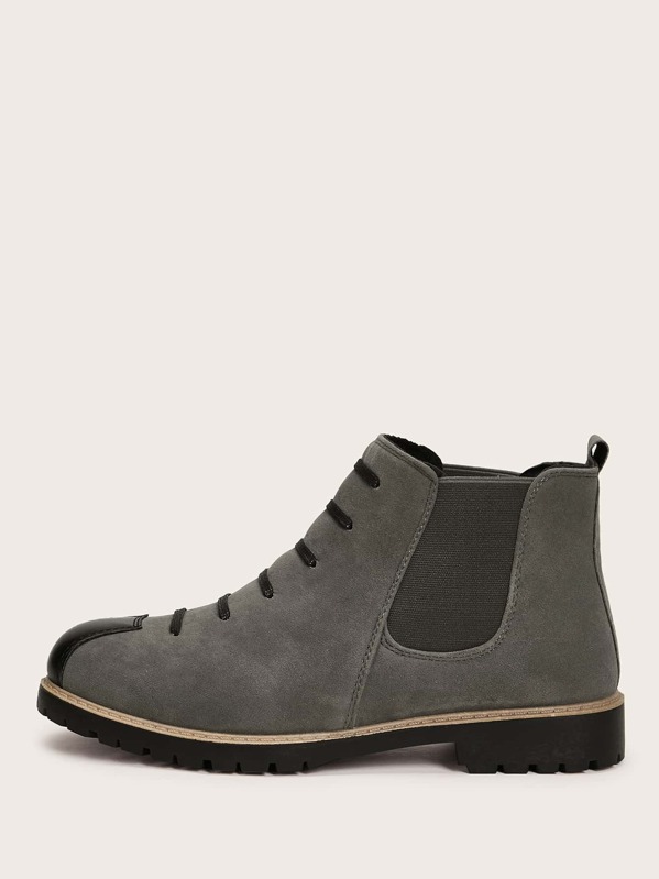 

Men Cap Toe Chelsea Boots, Grey
