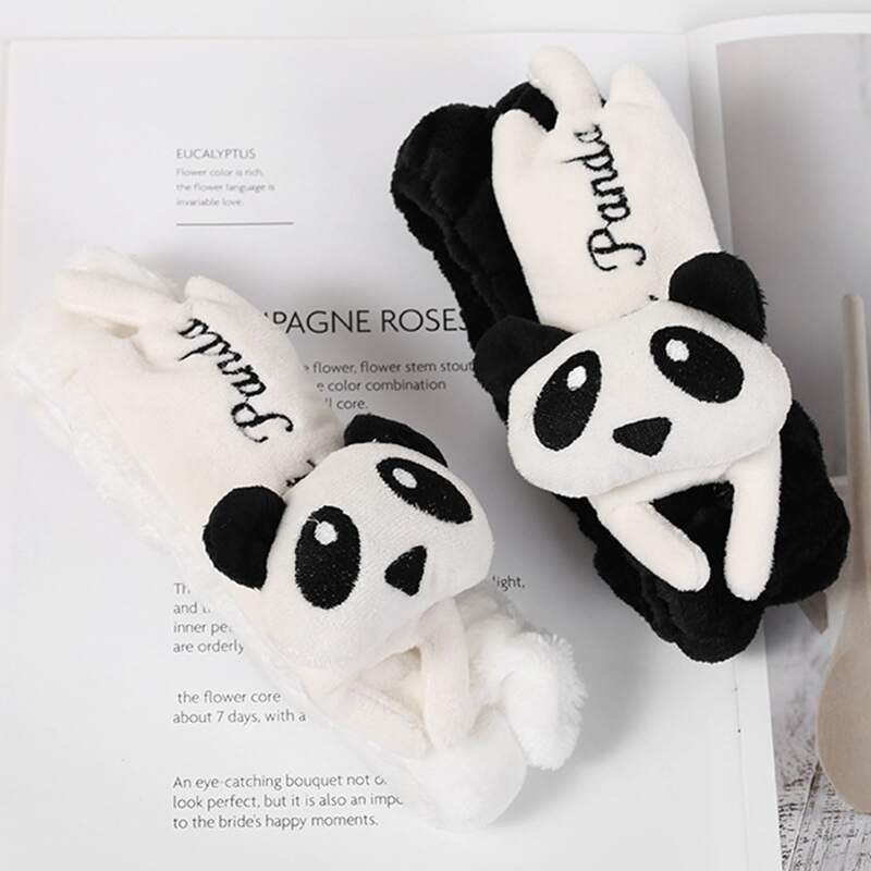 

1pc Random Cute Panda Shower Headband, Black and white