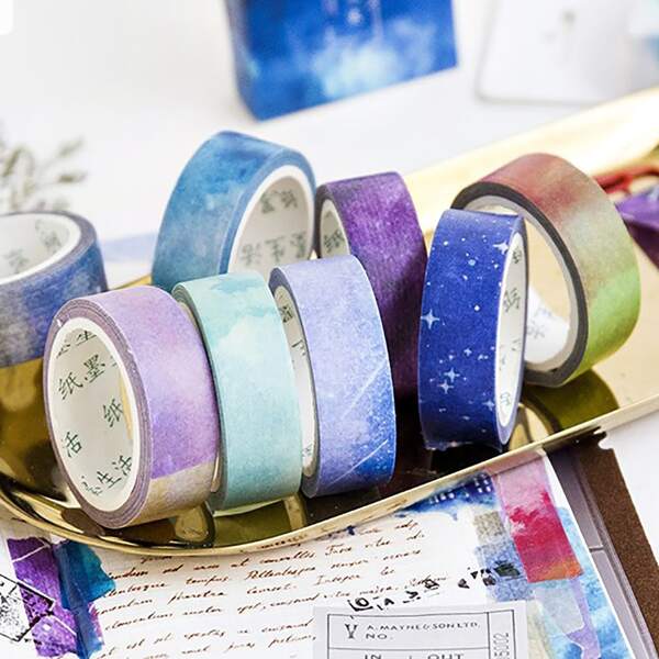 

1roll Watercolor Starry Sky Print Masking Tape