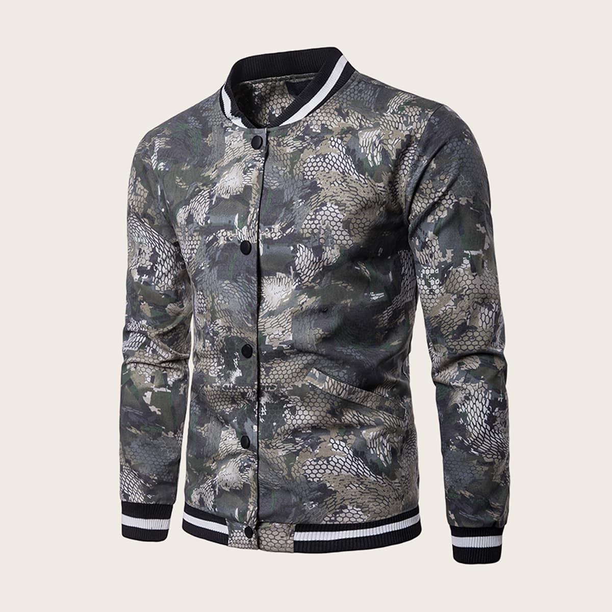 

Guys Snakeskin Print Bomber Jacket, Multicolor