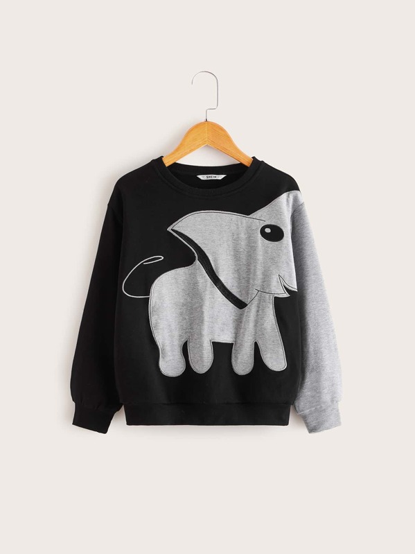 

Boys Drop Shoulder Cartoon Graphic Pullover, Multicolor