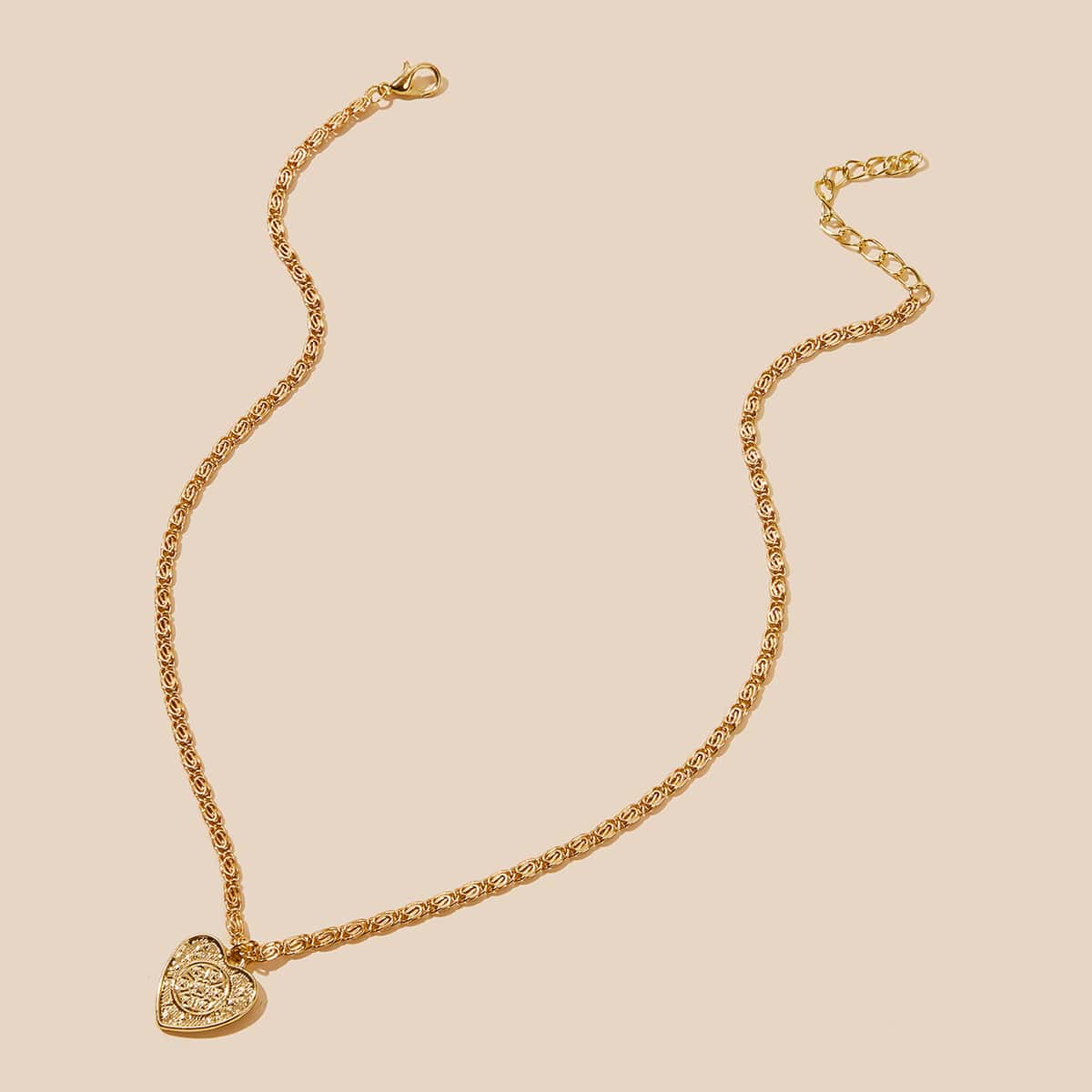 

1pc Heart Charm Pendant Necklace, Gold