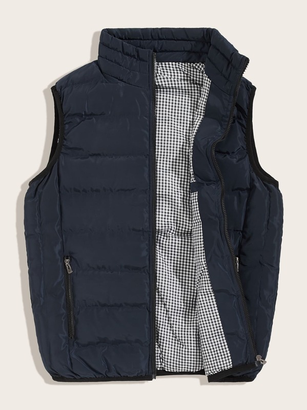 

Men Funnel Neck Zip Through Puffer Gilet, Navy