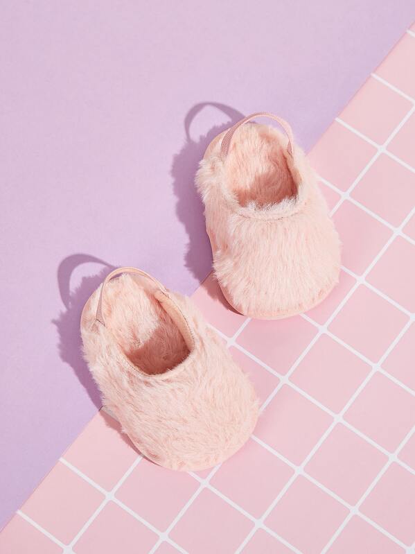 

Baby Girl Fluffy Slingback Flats, Pink