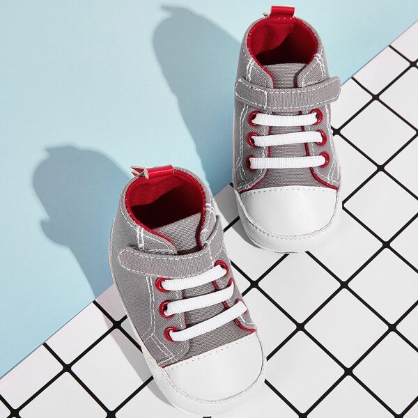 

Baby Boy Velcro Strap Canvas Sneakers, Grey