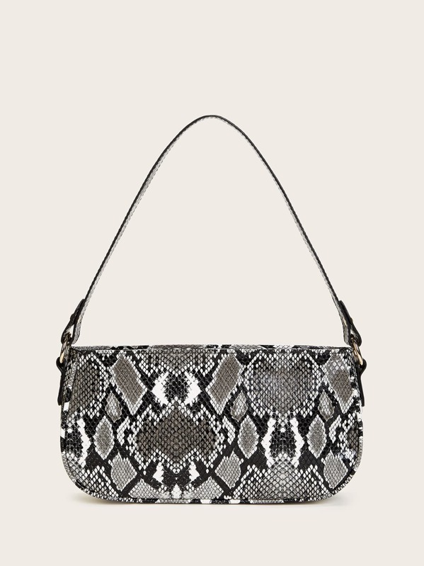 

Snakeskin Baguette Bag, Multicolor