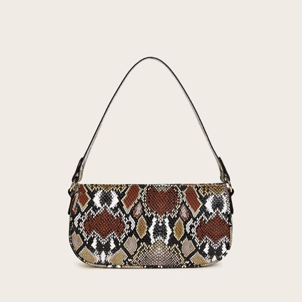 

Snakeskin Baguette Bag, Multicolor