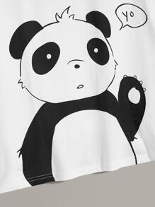 Manfinity Men Panda Print Tee - White - View 3