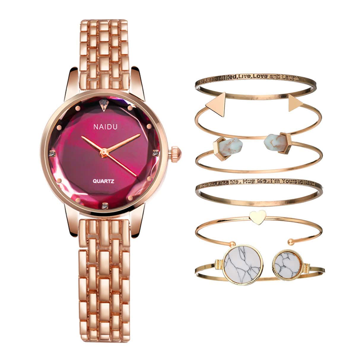 

1pc Minimalist Quartz Watch & 6pcs Bracelet