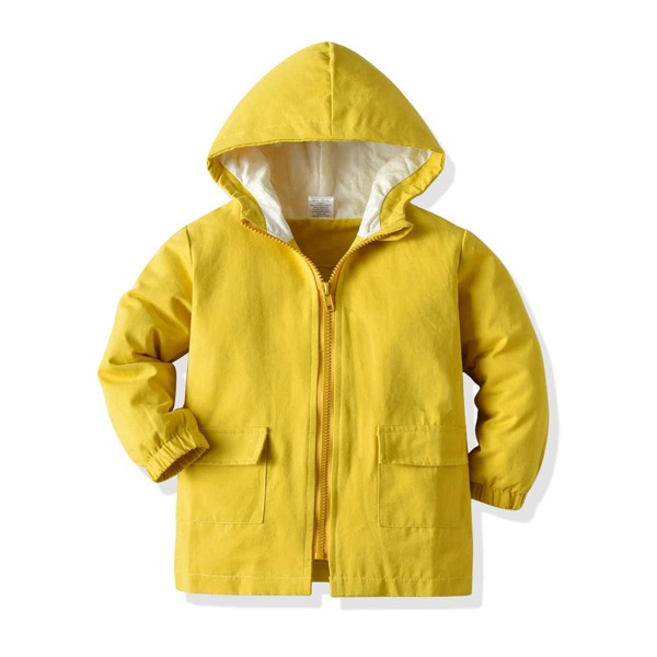 

Toddler Boys Flap Pockets Hooded Jacket, Yellow