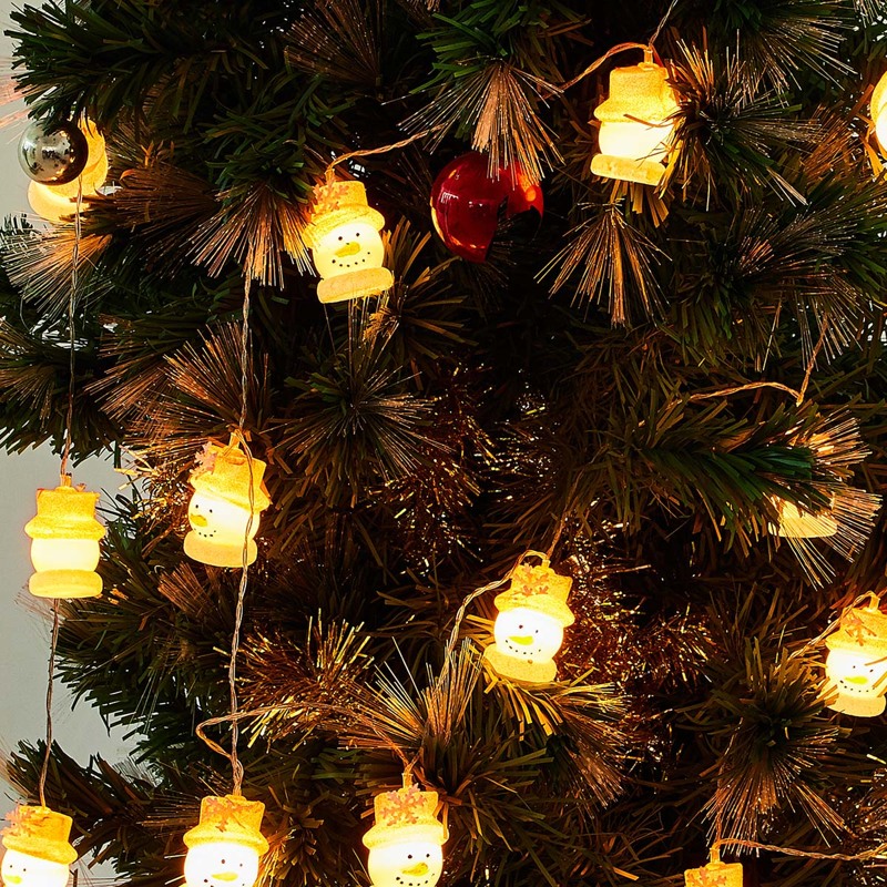 

10pcs Christmas Snowman Bulb String Light, Multicolor