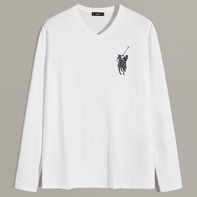 

Guys V-neck Figure Graphic Tee, White