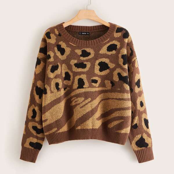 

Plus Drop Shoulder Graphic Sweater, Multicolor