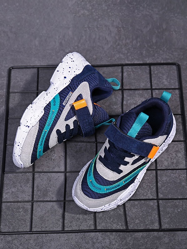 

Boys Lace-up Front Velcro Strap Sneakers, Multicolor